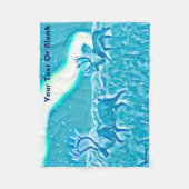 Blauw fractaal bos fleece deken (Voorkant)