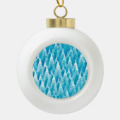 Blauw fractaal bos keramische bal ornament (Voorkant)