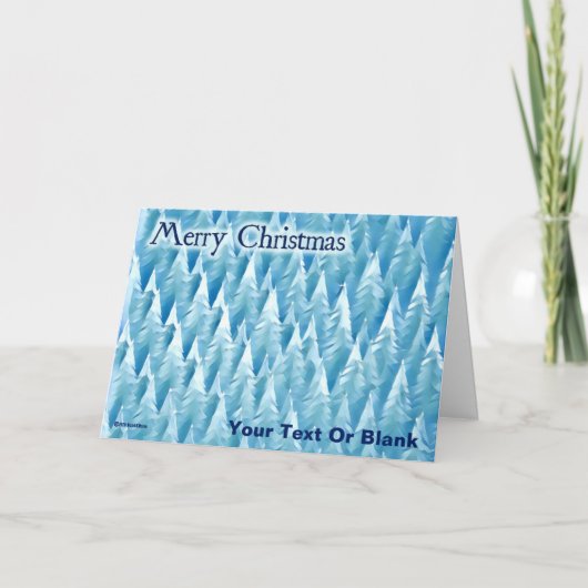 Blauw fractaal bos - Kerstmis Kaart (Voorkant)