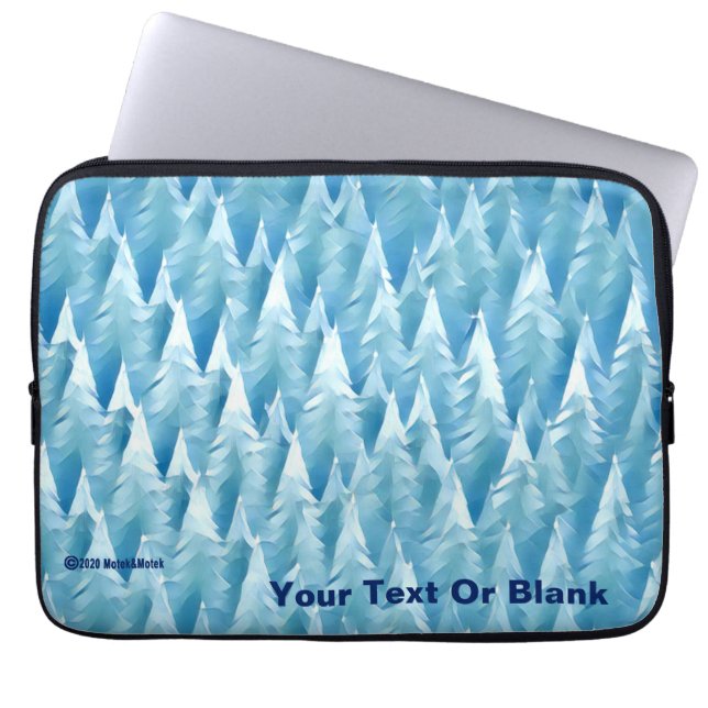 Blauw fractaal bos laptop sleeve (Voorkant)