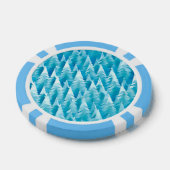 Blauw fractaal bos poker chips (Enkel)