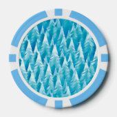 Blauw fractaal bos poker chips (Voorkant)