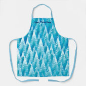 Blauw fractaal bos schort (Voorkant)