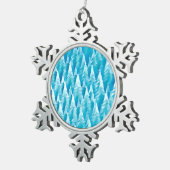 Blauw fractaal bos tin sneeuwvlok ornament (Rechts)