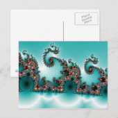 Blauw fractaal Briefkaart (Voorkant / Achterkant)