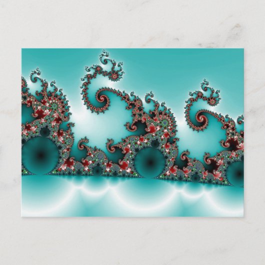 Blauw fractaal Briefkaart (Voorkant)