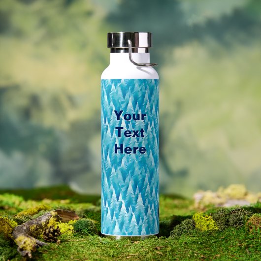 Blauw Fractal Bos Kan Koeler Waterfles (Buiten (Gedraaid)  )
