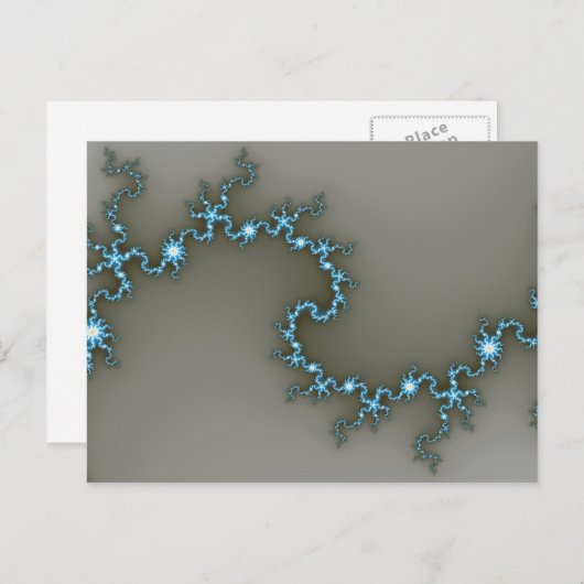 Blauw - Fractal Briefkaart (Voorkant / Achterkant)