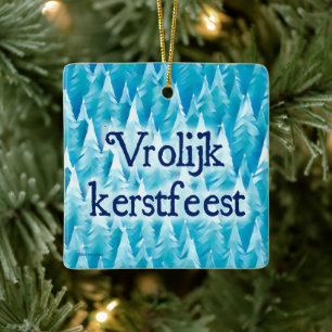 Blauw Fractal Forest - Vrolijk schertsster Keramisch Ornament