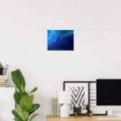 Blauw fractal Mist Poster (Thuiskantoor)
