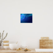 Blauw fractal Mist Poster (Keuken)