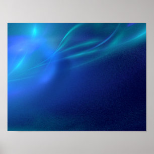 Blauw fractal Mist Poster
