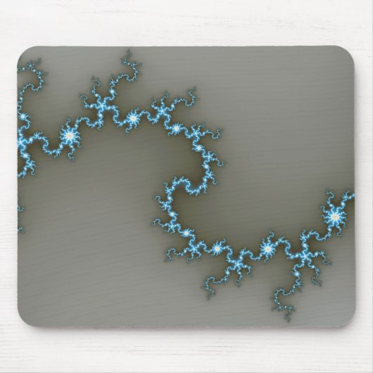 Blauw - Fractal Mousepad Muismat (Voorkant)