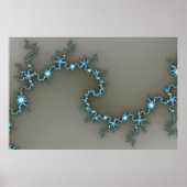 Blauw - Fractal Poster (Voorkant)