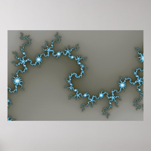 Blauw - Fractal Poster (Voorkant)