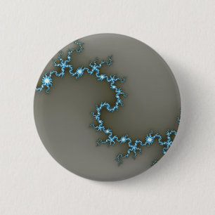 Blauw - Fractal Ronde Button 5,7 Cm