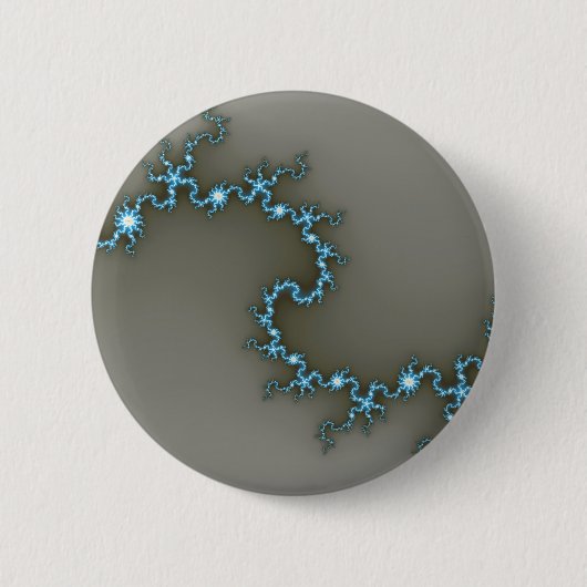 Blauw - Fractal Ronde Button 5,7 Cm (Voorkant)