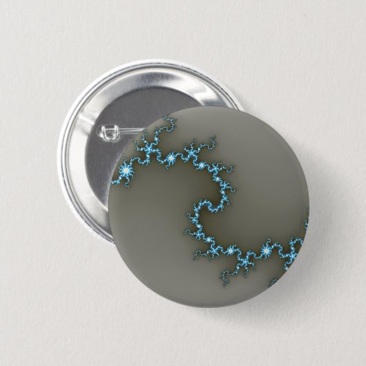Blauw - Fractal Ronde Button 5,7 Cm (Voorkant /achterkant)