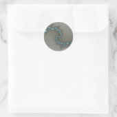 Blauw - Fractal Ronde Sticker (Tas)