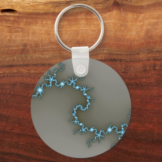 Blauw - Fractal Sleutelhanger (Voorkant)