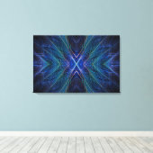 Blauw Fractal Veer Ontwerp Canvas Afdruk (Insitu (Houten vloer))