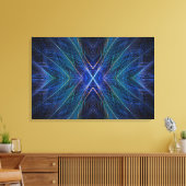 Blauw Fractal Veer Ontwerp Canvas Afdruk (Insitu (Woonkamer))