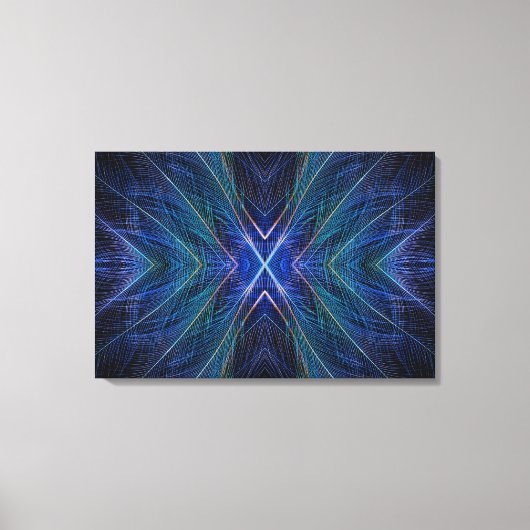Blauw Fractal Veer Ontwerp Canvas Afdruk (Voorkant)