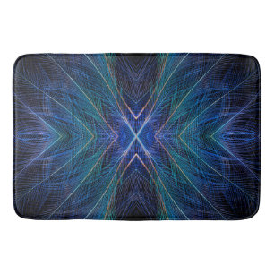 Blauw Fractal Veerontwerp Badmat