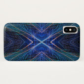 Blauw Fractal Veerontwerp Case-Mate iPhone Case (Achterkant (horizontaal))