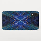 Blauw Fractal Veerontwerp Case-Mate iPhone Case (Achterkant (horizontaal))