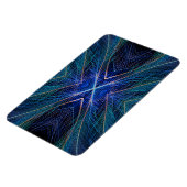 Blauw Fractal Veerontwerp Magneet (Linkerzijde)