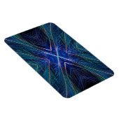 Blauw Fractal Veerontwerp Magneet (Rechterzijde)