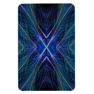 Blauw Fractal Veerontwerp Magneet
