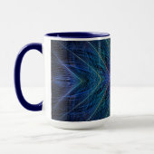 Blauw Fractal Veerontwerp Mok (Links)