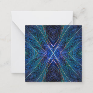 Blauw Fractal Veerontwerp Notitiekaartje