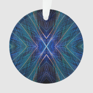 Blauw Fractal Veerontwerp Ornament