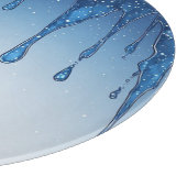 Blauw frame met druppelende druppels snijplank (Hoek)