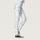Blauw Frans Bloemen Toile Patroon Leggings (Rechts)