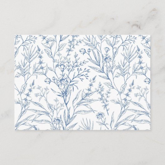 Blauw Frans Bloemen Vleermuis Mitzvah RSVP Behuizi Informatiekaartje (Achterkant)