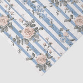  blauw Frans bloemmotief Tissuepapier (Detail)