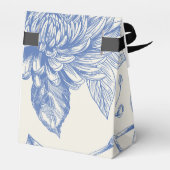 Blauw Frans Bloemstuk Toile Floral Bedankdoosjes (Achterkant)