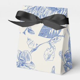 Blauw Frans Bloemstuk Toile Floral Bedankdoosjes
