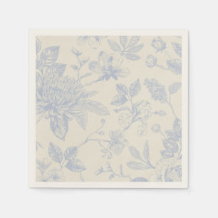 Blauw Frans Bloemstuk Toile Floral Servet