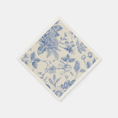 Blauw Frans Bloemstuk Toile Floral Servet (Hoek)
