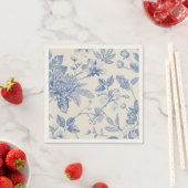 Blauw Frans Bloemstuk Toile Floral Servet (Insitu)