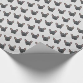 Blauw Frans Bulldog Wrapping Paper Cadeaupapier