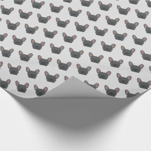 Blauw Frans Bulldog Wrapping Paper Cadeaupapier
