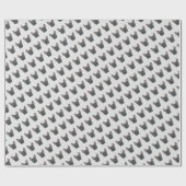 Blauw Frans Bulldog Wrapping Paper Cadeaupapier (Vlak)