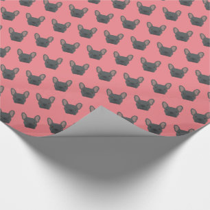 Blauw Frans Bulldog Wrapping Paper Cadeaupapier