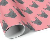 Blauw Frans Bulldog Wrapping Paper Cadeaupapier (Rol Hoek)